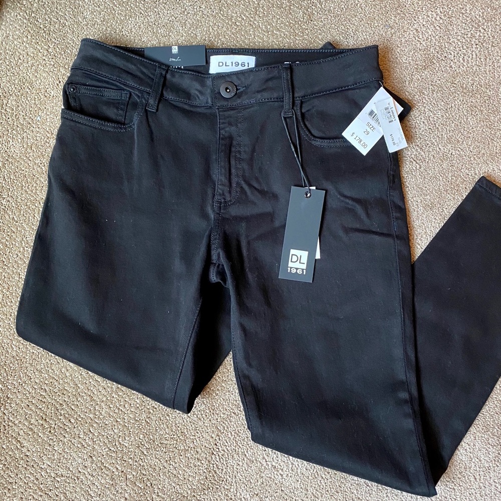 DL1961 Florence Crop Hail Black Jeans NWT